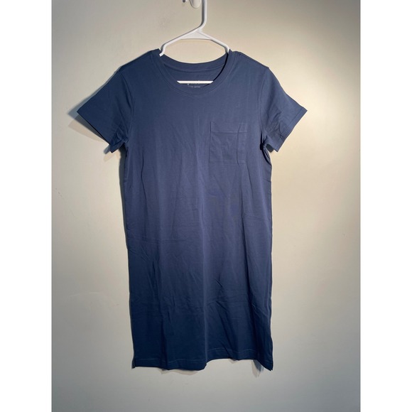 Pact Organic Cotton Tee Dress in French Navy Size Small Granola Girl Casual - Picture 2 of 10